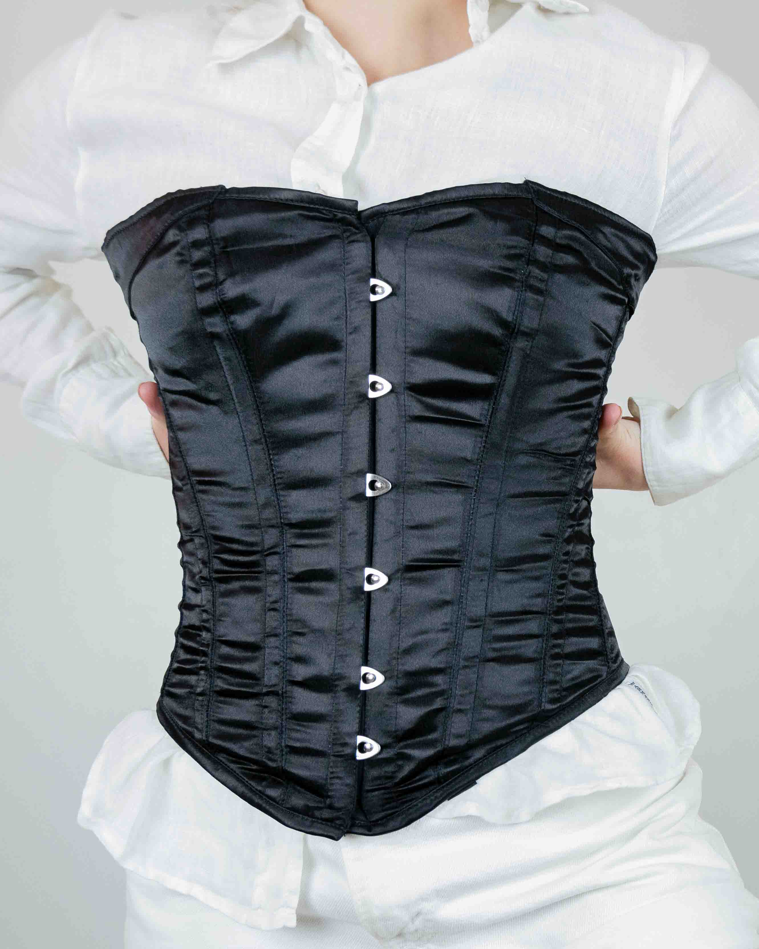 Vaacodor Black & White Victorian Patterned Corset