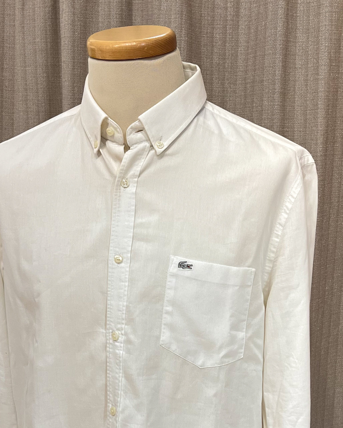 Lacoste Camicia Bianca Regular Logo Grigio Taglia L