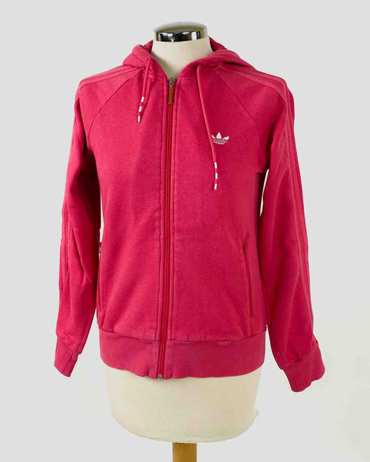 Adidas Felpa Fucsia con Zip e Logo Ricamato Taglia M