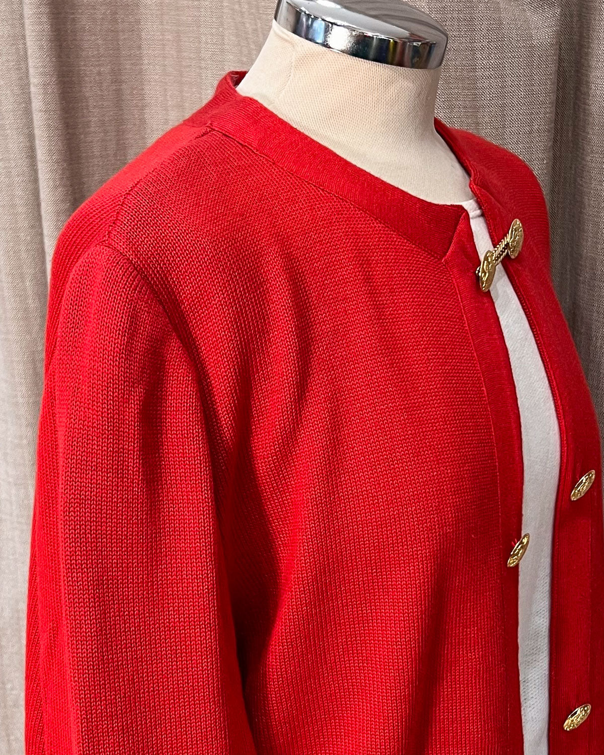 Cardigan Vintage con Bottoni Gioiello Taglia 44