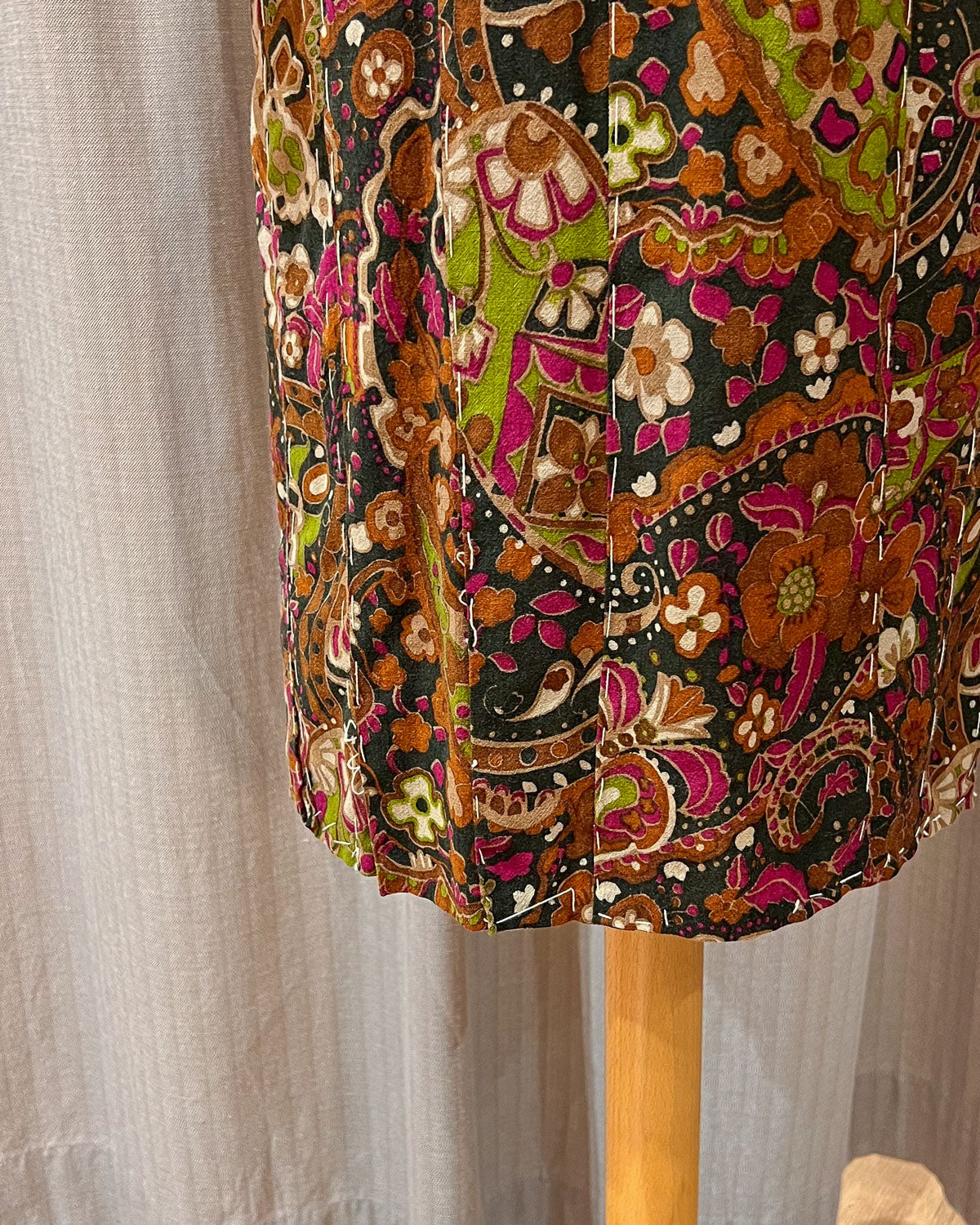 Vestito a Fiori con Colletto Late 60s- M