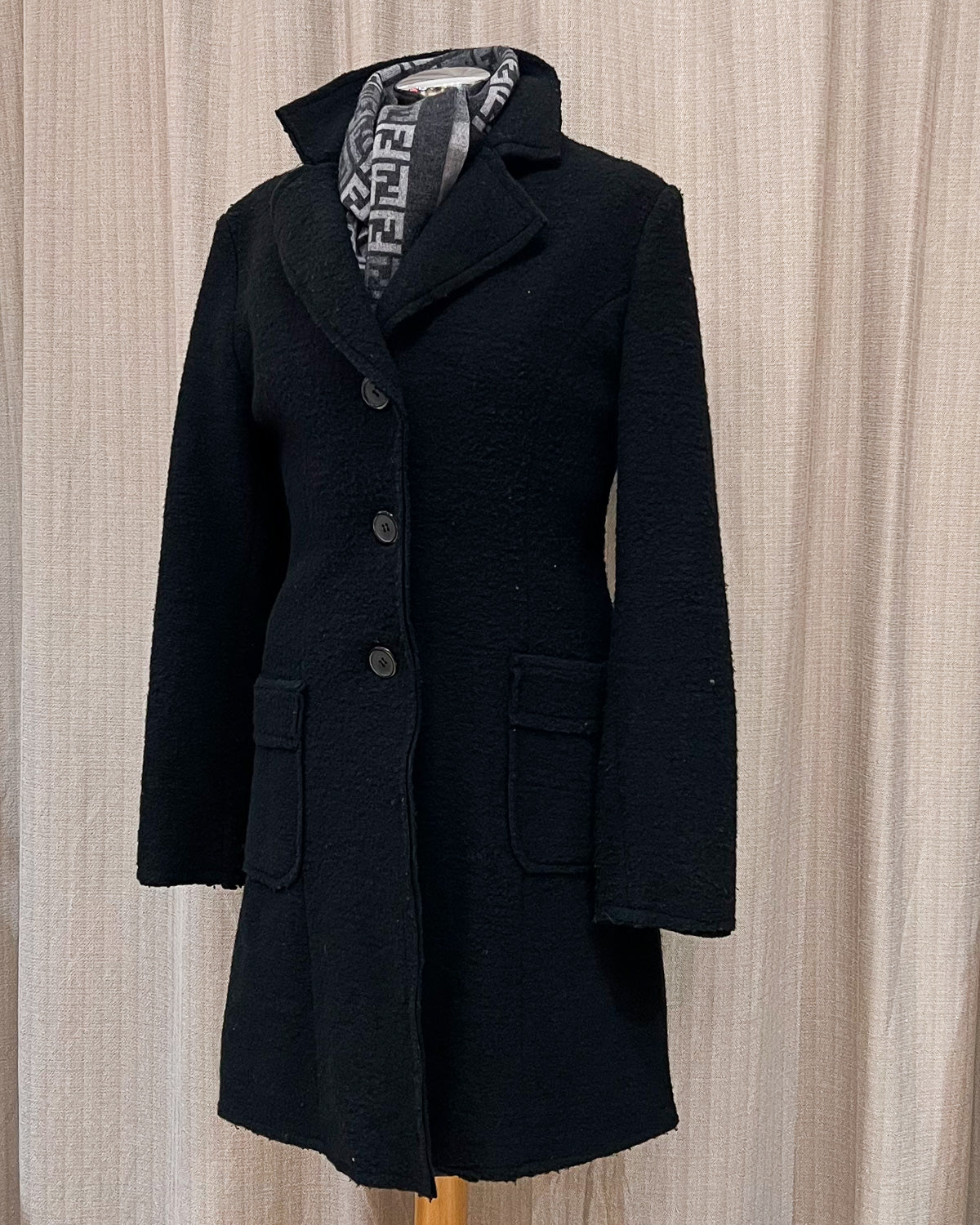 Cappotto Nero Basico Taglia L