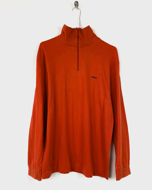 Fila Felpa Arancione Quarter Zip Taglia L