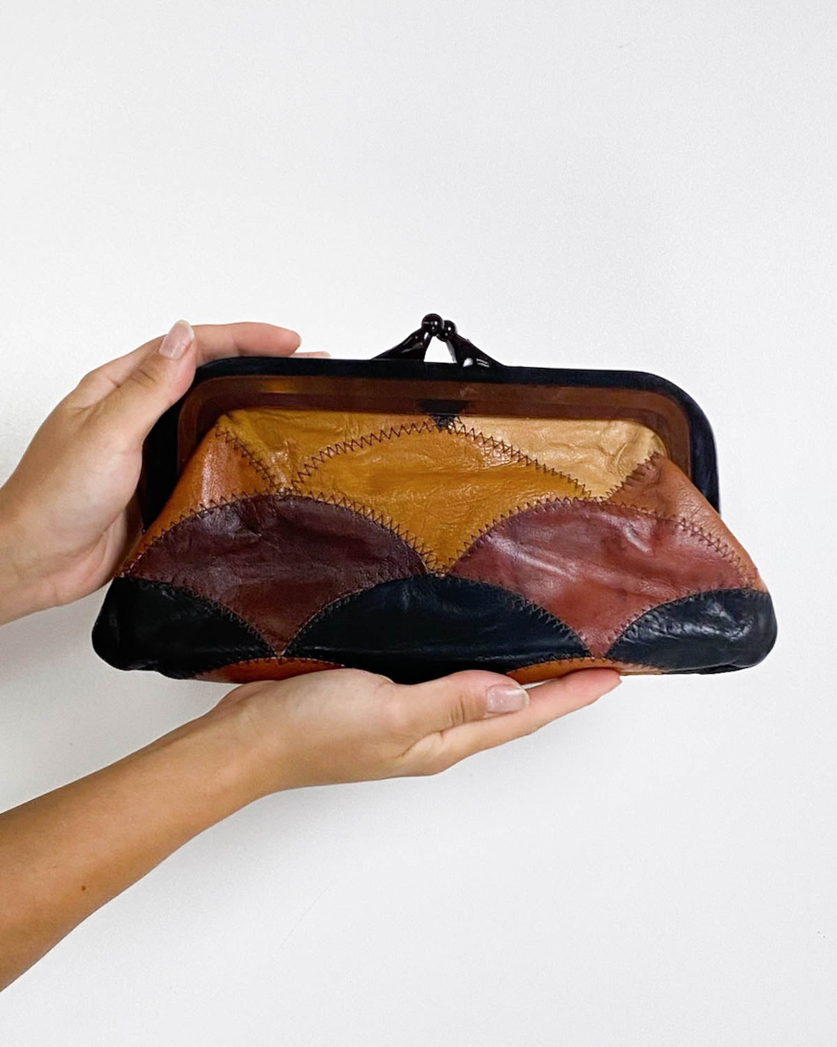 Pochette in Pelle Clutch Patchwork