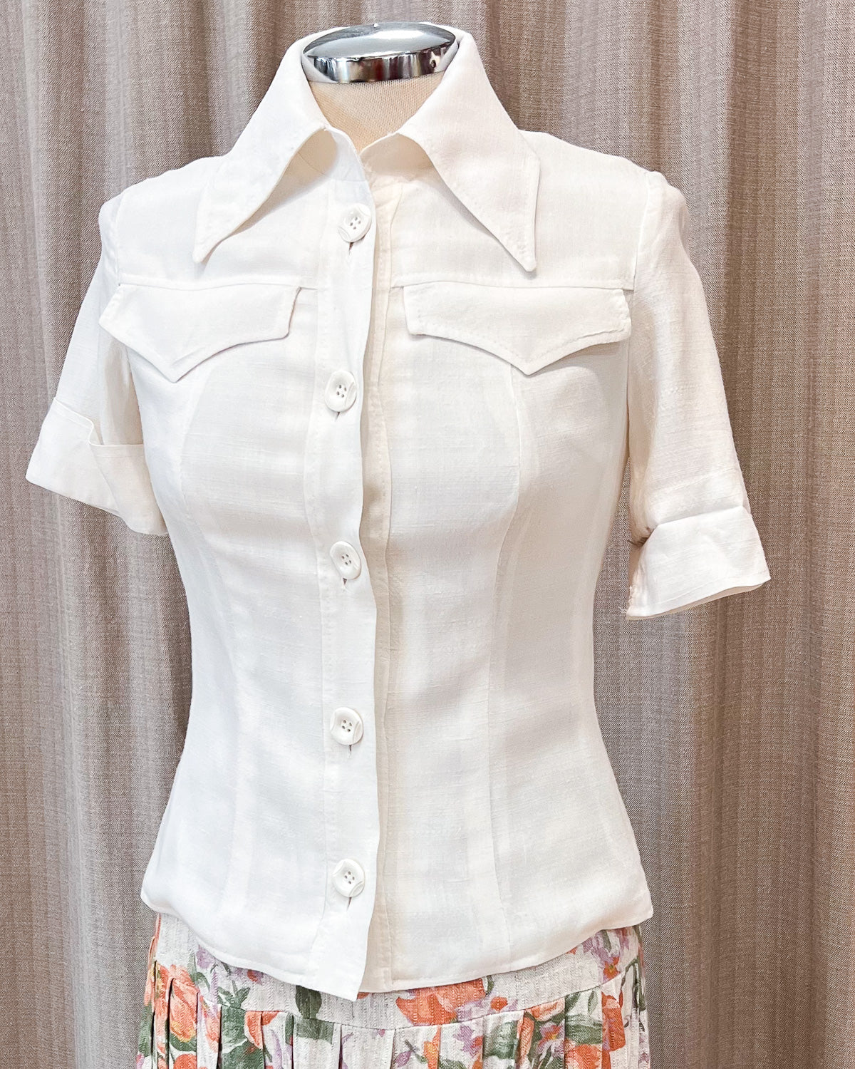 Camicia In Lino Crop S