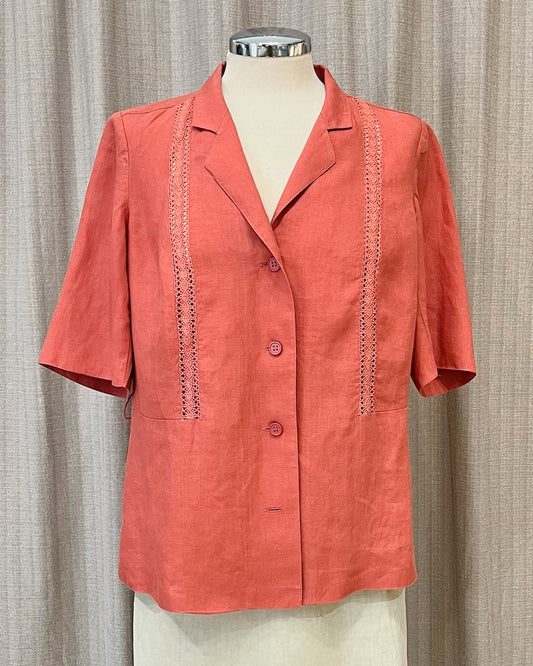 Camicia Puro Lino Rosa Fragola L