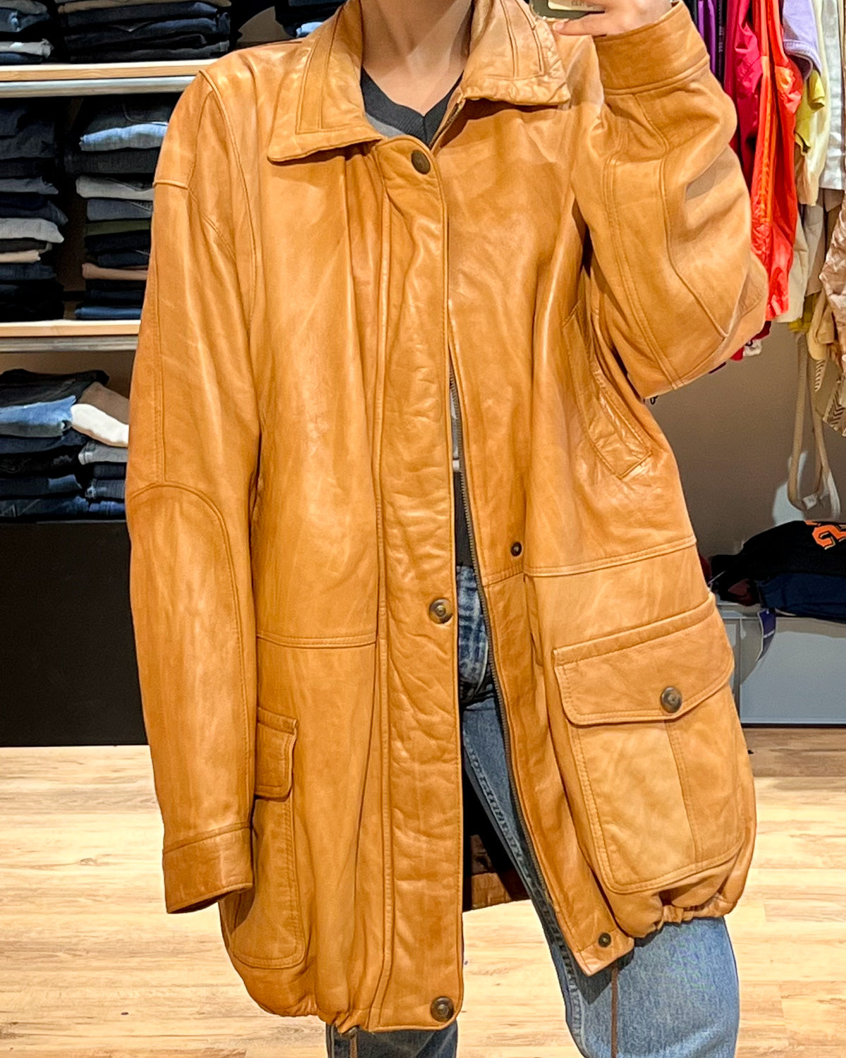 Trench In Pelle Vintage - L