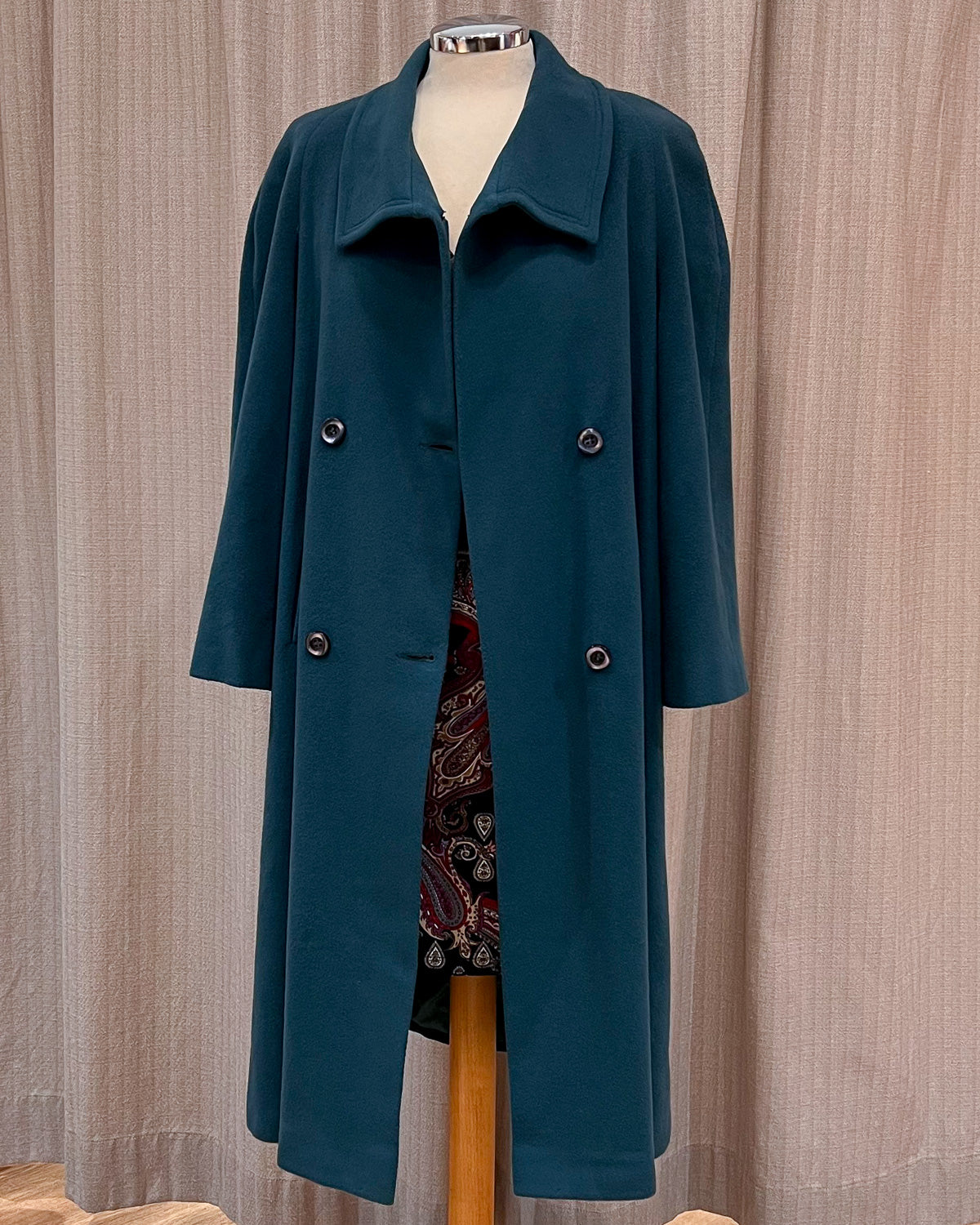 Cappotto In Pura Lana Vintage - M